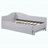 Twin Size Upholstered L-Shaped Upholstered Daybed with Pop Up Trundle, Gray-740657593