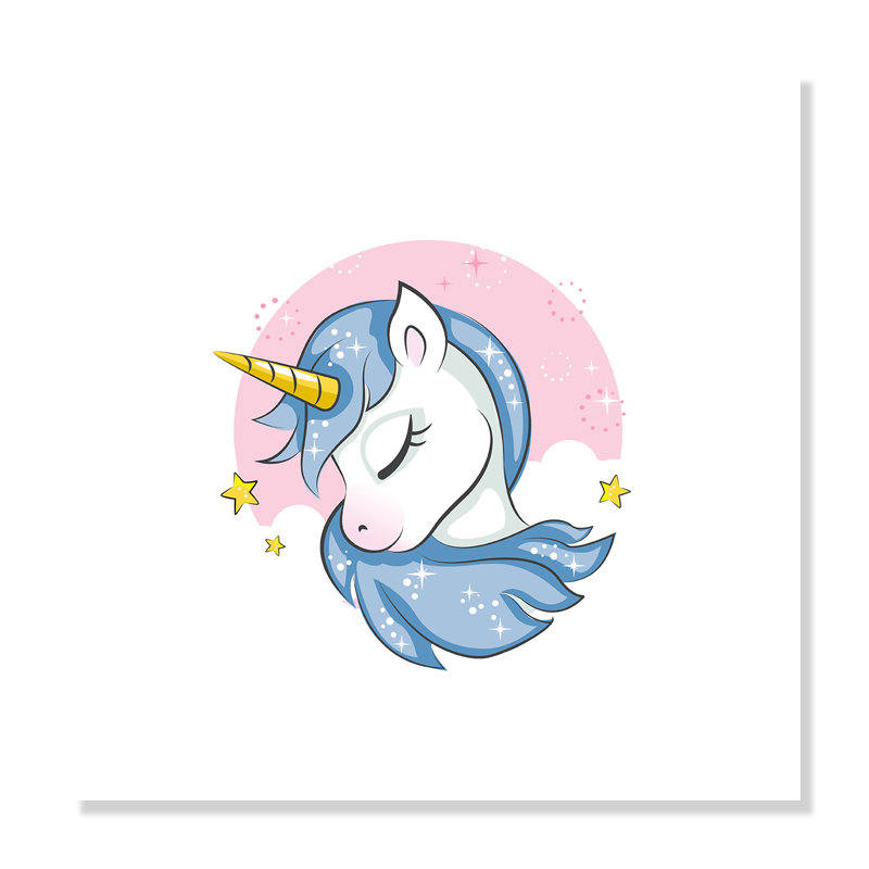 Impression sur papier Sparkly Unicorn, H 31 po x l 31 po x P 1 po, Papier