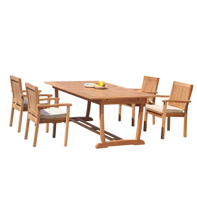 Mas Outdoor 5 - Piece Teak Dining Set