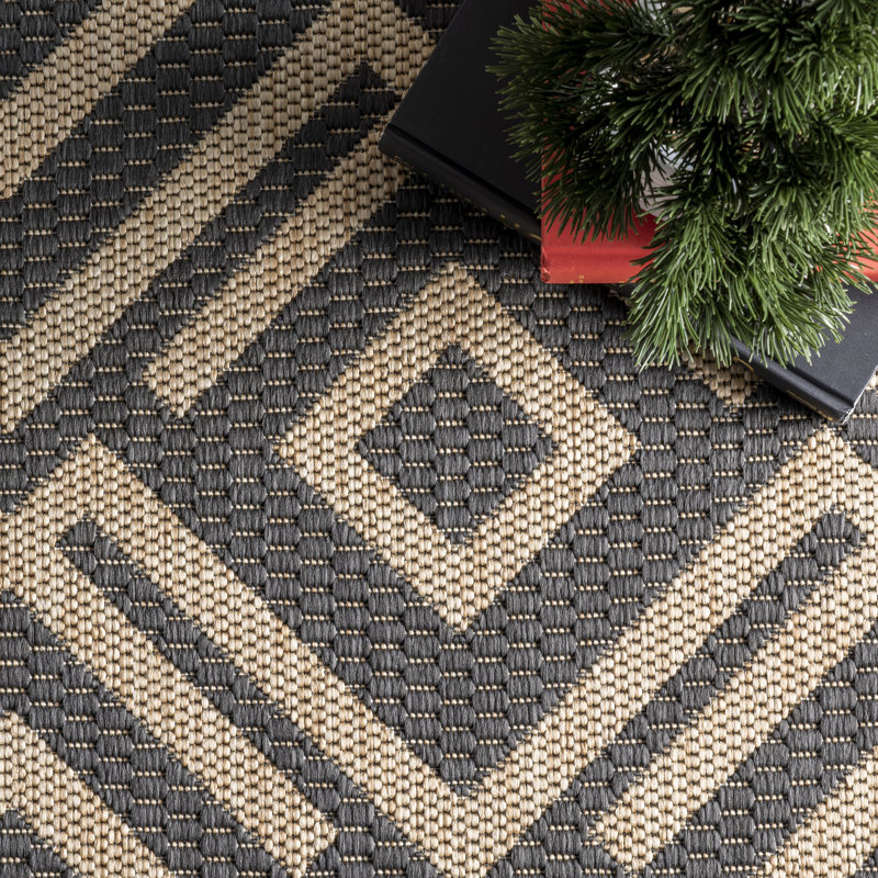 Tapis intérieur / extérieur gris Quintero, Rectangle 4 pi x 6 pi