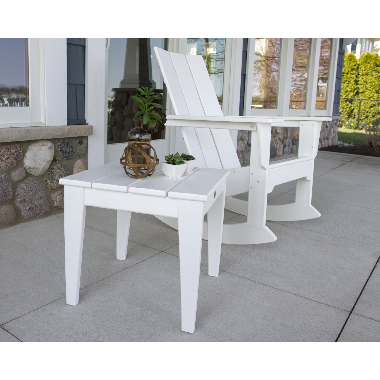 POLYWOOD® Modern Rocking Adirondack Chair, Green