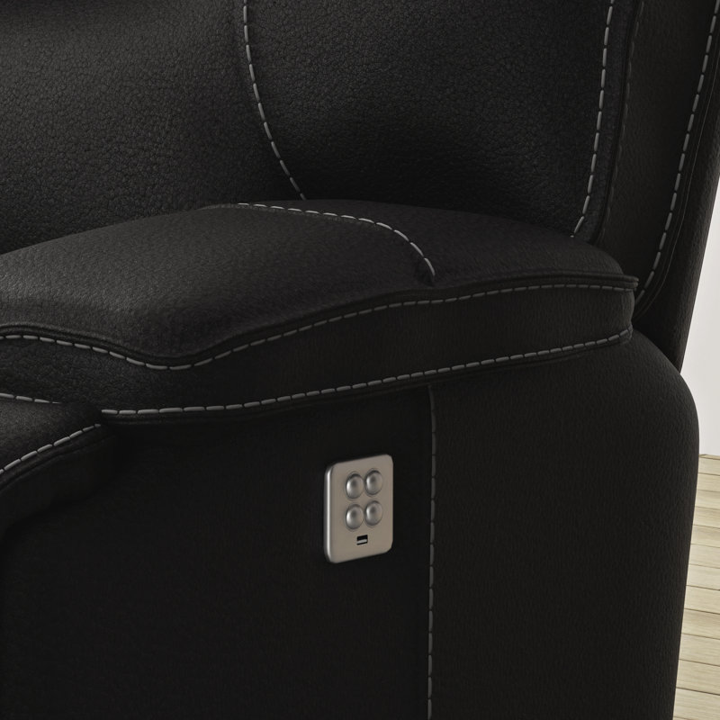 Canapé modulaire inclinable électrique 7 pièces avec appuis-tête réglables, Noir