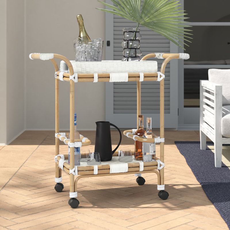 Domenica Bar Cart, White