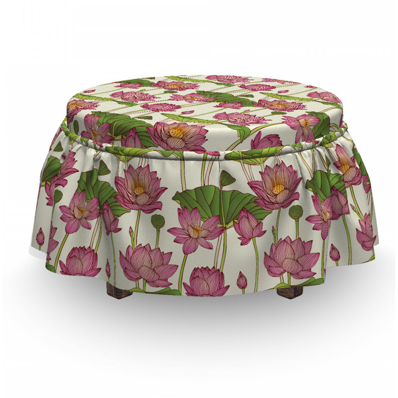 Housse pour repose-pieds fleurs