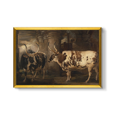 Portraits de deux bœufs extraordinaires, propriété du comte de Powis, 1814 - James Ward - toile sur mesure encadrée