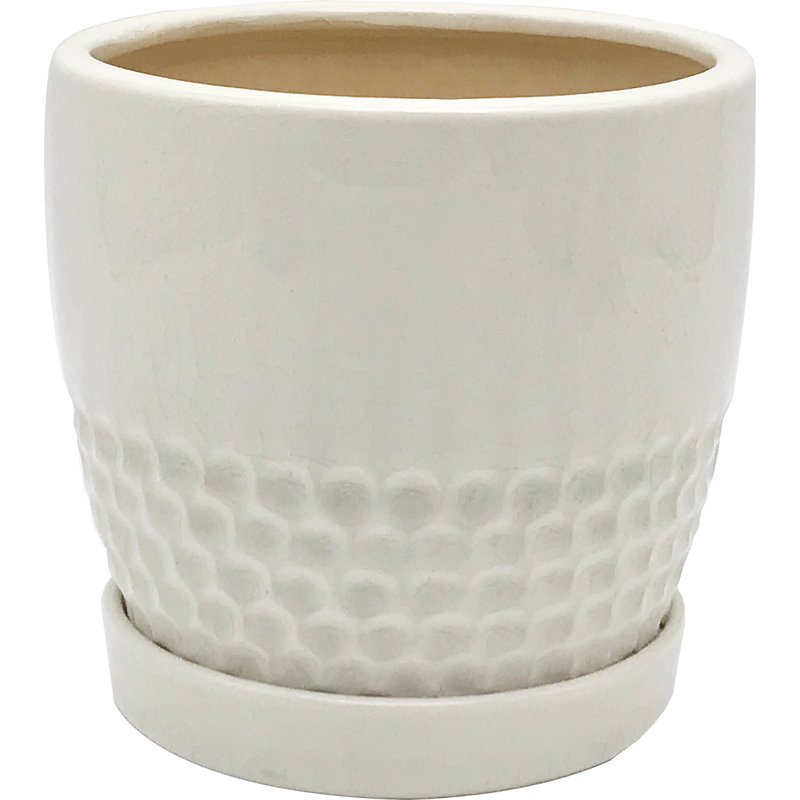 Kutsi Ceramic Pot Planter, White