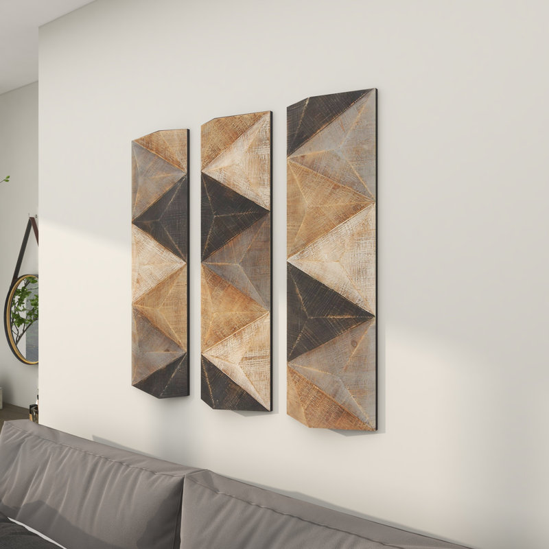 Wood Handmade 3D Geometric Home Wall Decor