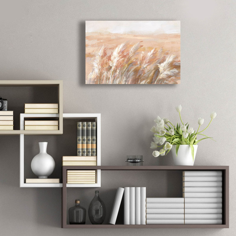 «Terracotta Prairie Grasses» par Danhui Nai, art mural en verre acrylique, H 16 po x l 24 po