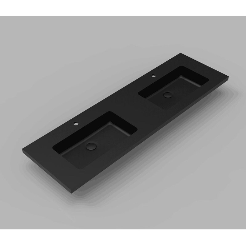 Alma 71" Chrome Bathroom black Sink