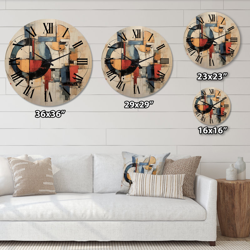 Horloge murale en bois massif Oliveriu, Grand