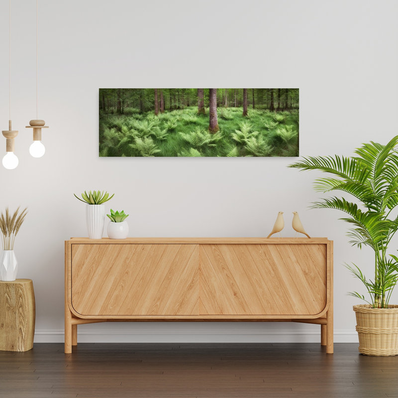 Art mural de forêt fougère sereine, 12" H x 36" W