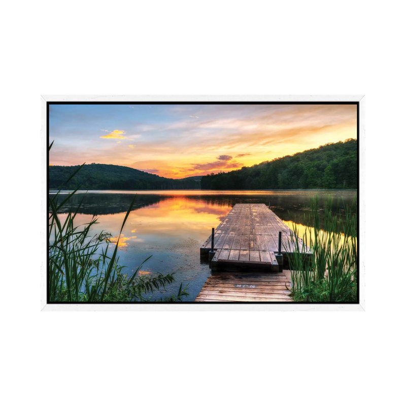 Fishing Spot - Print on Canvas, 66.04 cm H x 45.72 cm W, White Framed