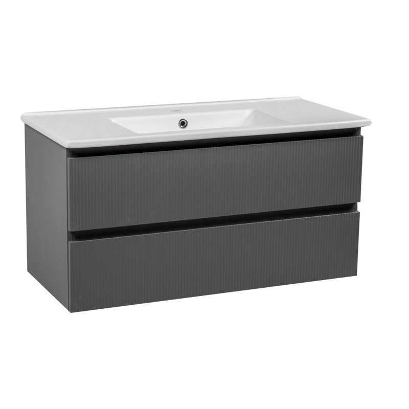 Ensemble de meuble-lavabo simple mural 40 "avec miroir Carlota