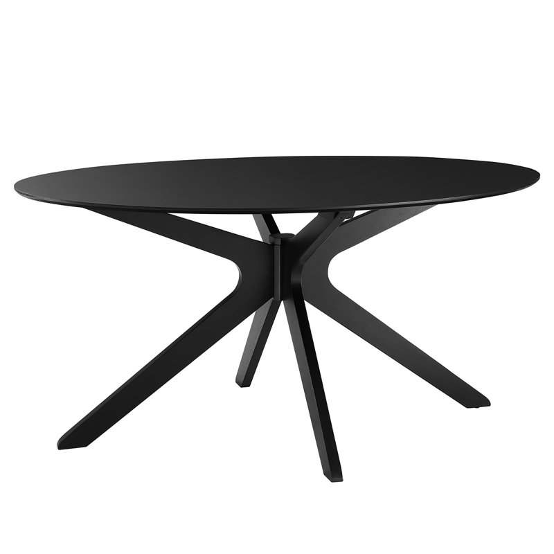 Traverse 63" Oval Dining Table, Black, 63" W x 63" L