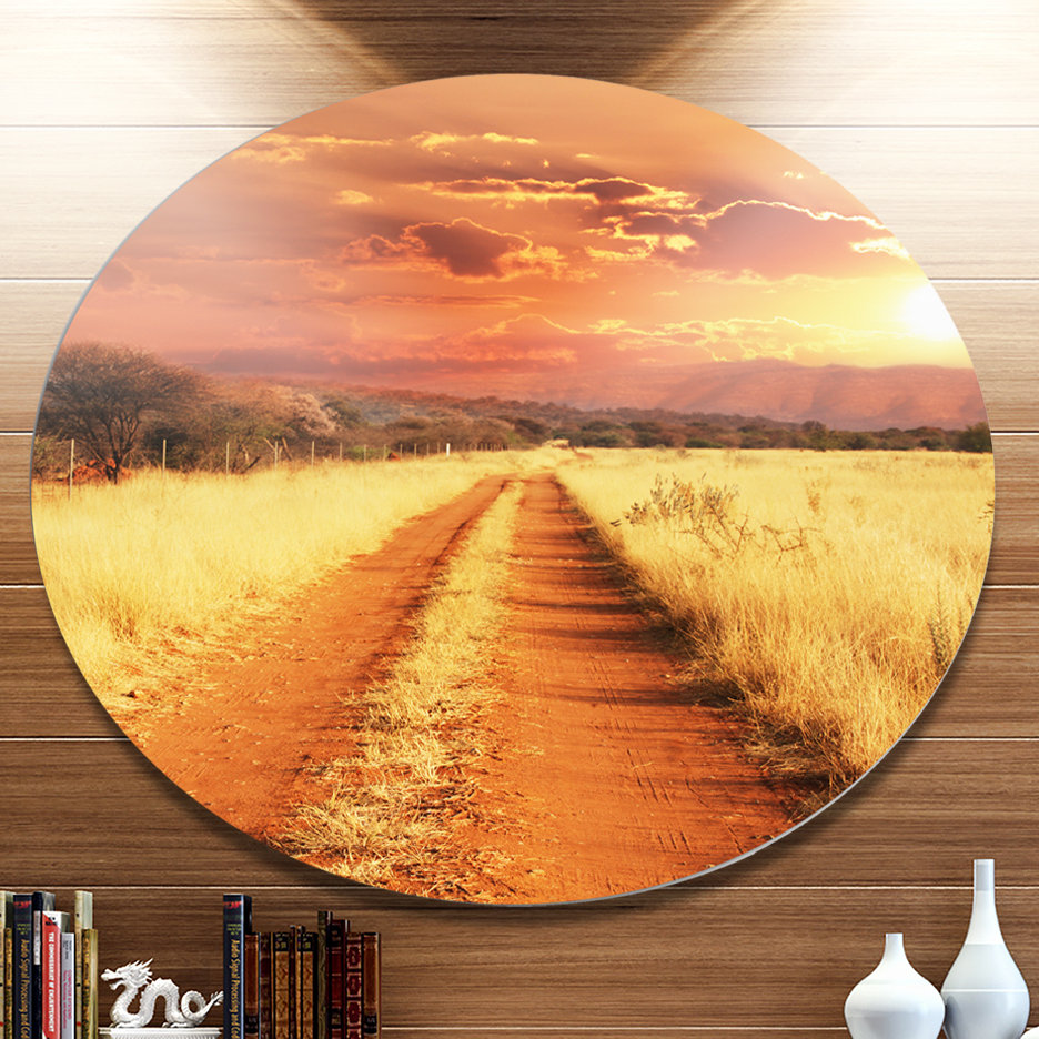 Design Art 'Straight Path in African Landscape' Photographic Print on ...