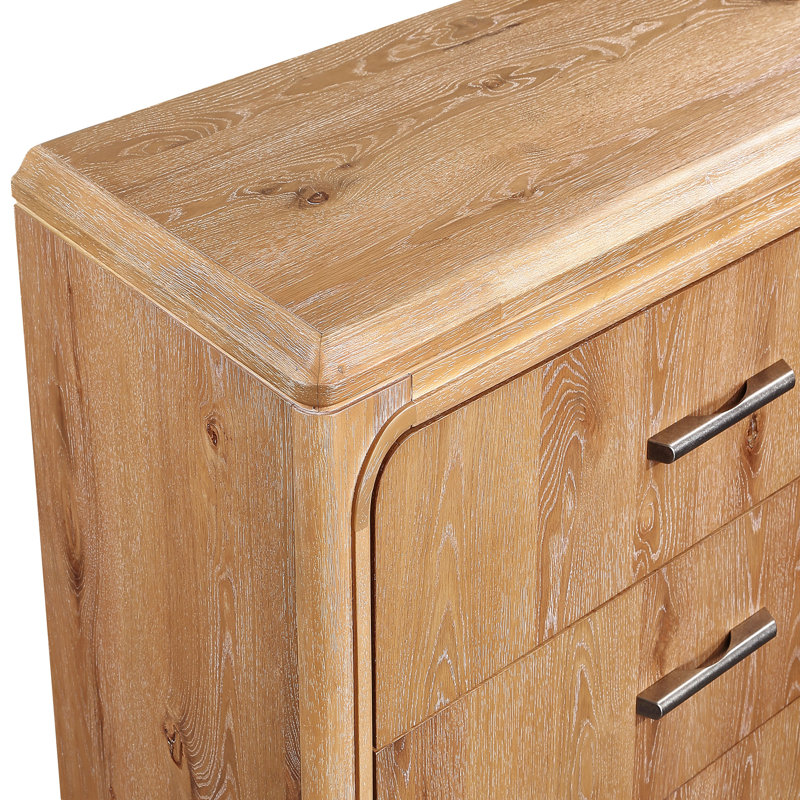 Mobilier de chambre à coucher en bois naturel avec commode à cinq tiroirs 1pc