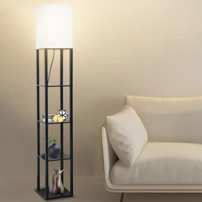 Solid Wood Shelf Floor Light