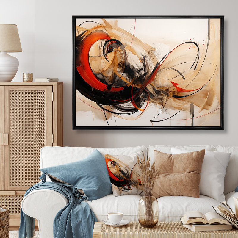 «Slowly Loose Your Patience Abstract Watercolor I», reproduction d'art sur toile, H 12 po x l 20 po, Cadre flottant noir