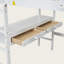 Lit mezzanine double avec bureau intégré, tiroirs et tablettes de rangement, lit station de travail en bois massif pour enfants, adolescents et adultes, blanc