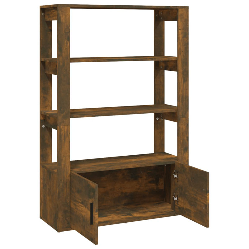 Liiam 119.5cm H x 80cm W Standard Bookcase, Smoked Oak