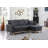 84.25" Dark Gray Woven Reversible Sleeper Sectional Sofa With Storage Chaise