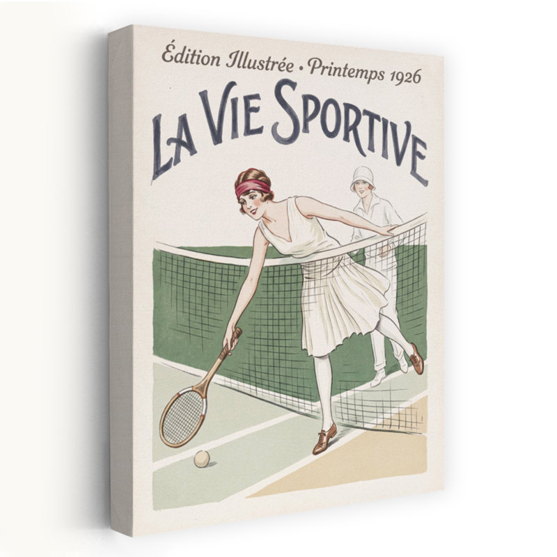 1920S Tennis Fashion Classic Elegant Playful Spring Summer Wall Art Print by Andreas Magnusson - Wrapped Canvas Print
