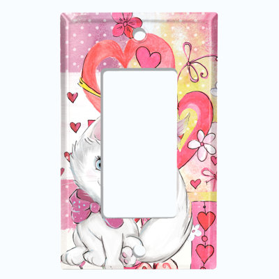 Plaque murale berçante colorée à motif de chat en forme de coeurs