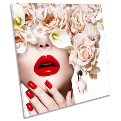 Z1603 Beauty Floral Lipstick - Wrapped Canvas Print