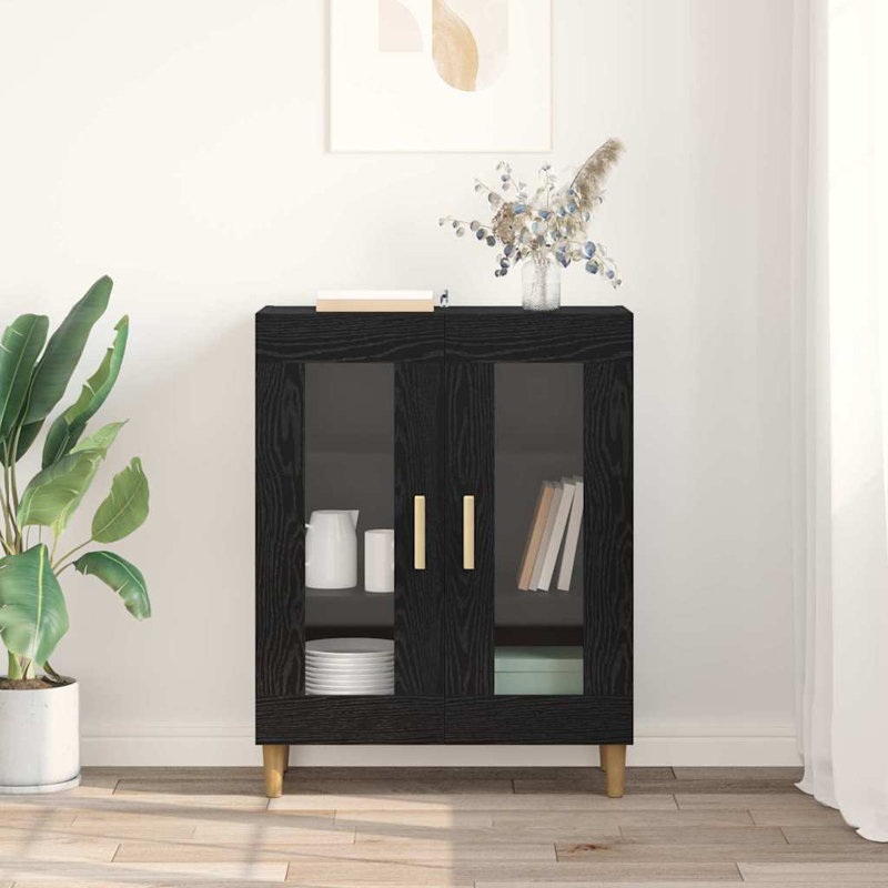  Sideboard Old Wood 69.5 X 34 X 90 Cm Engineered Wood, Black Oak
