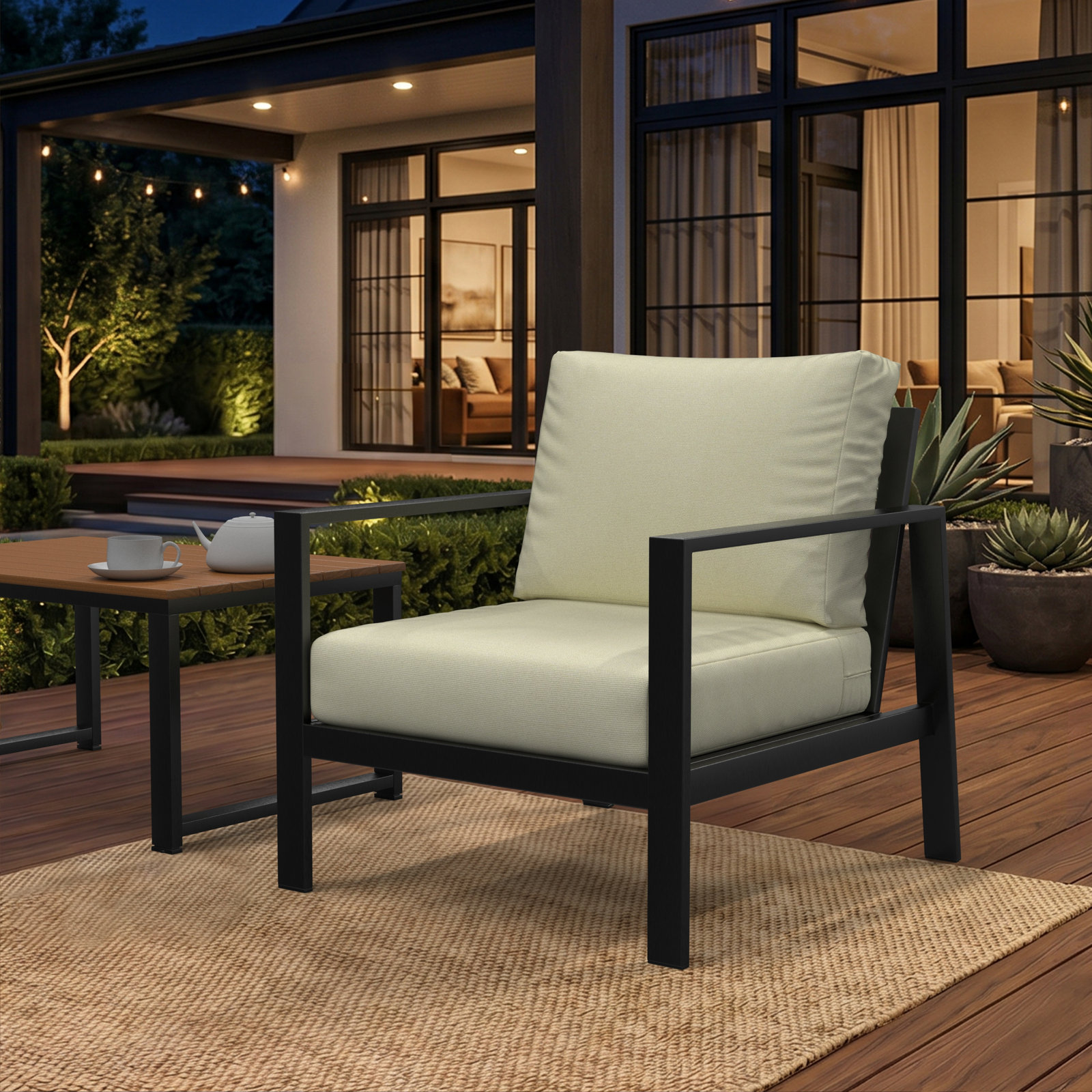 Outdoor Sunbrella Seat/Back Cushion, Sunbrella® Canvas Canvas