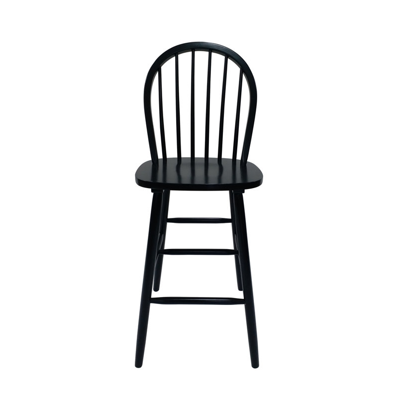 Solid Wood Counter Stool, Black