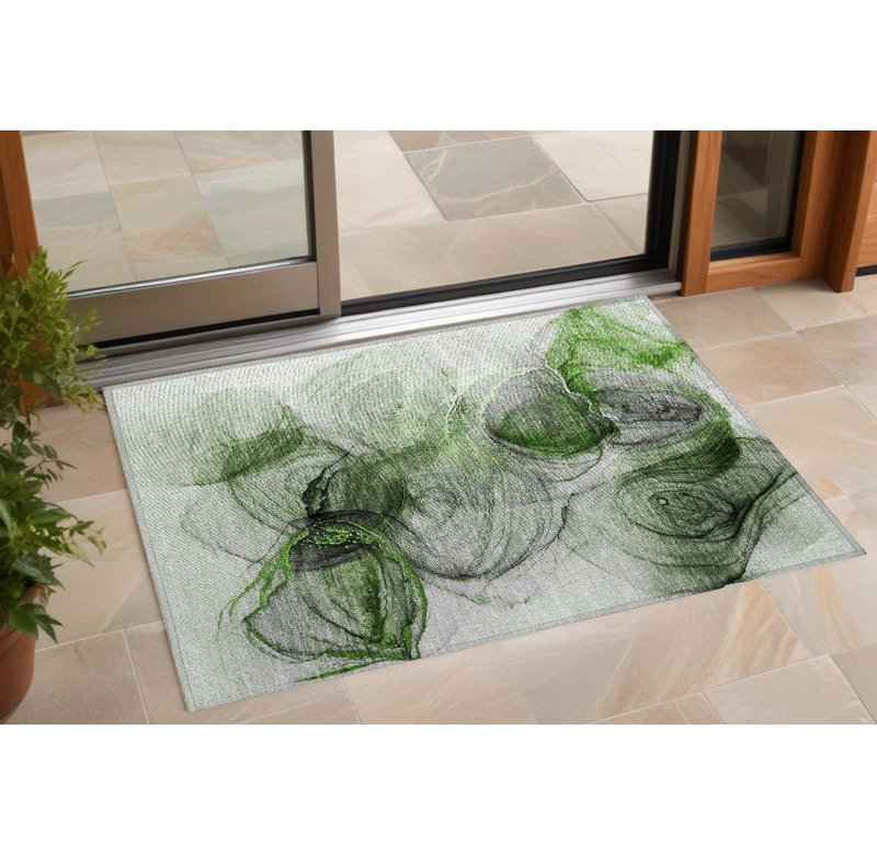 Tapis d'extérieur lavable antidérapant vert olive Olive, Rectangulaire 3 pi x 5 pi