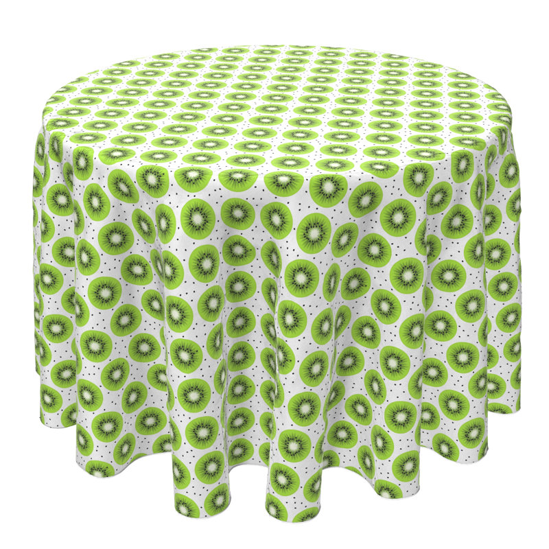 Round Geometric Cotton Twill Tablecloth