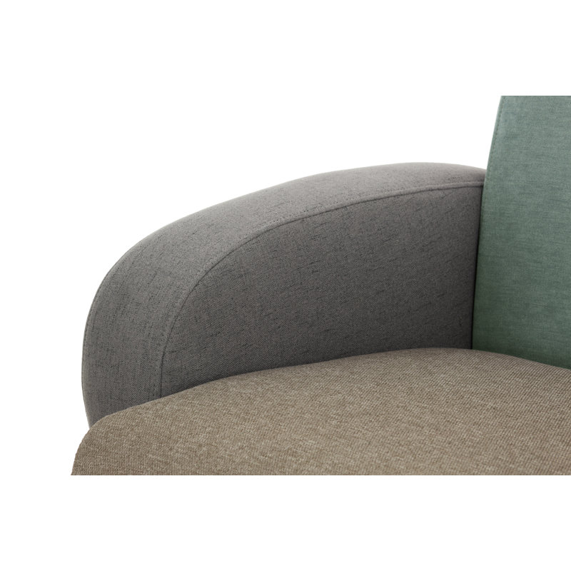 Barksdale Velvet Armchair, Grey/Turquise