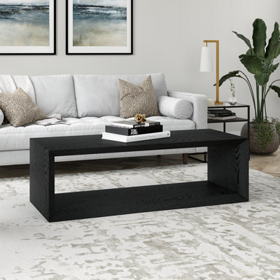 Table basse en simili bois avec tablette Samuelson