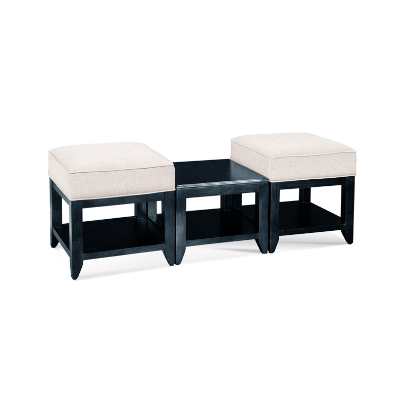 Elements Upholstered Cube Ottoman, White Sugar Performance; 0863-91, Celery