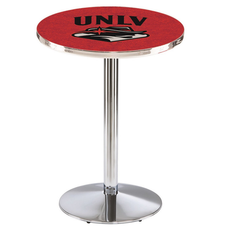 Round Metal Base Dining Table, Chrome, University of Nevada Las Vegas