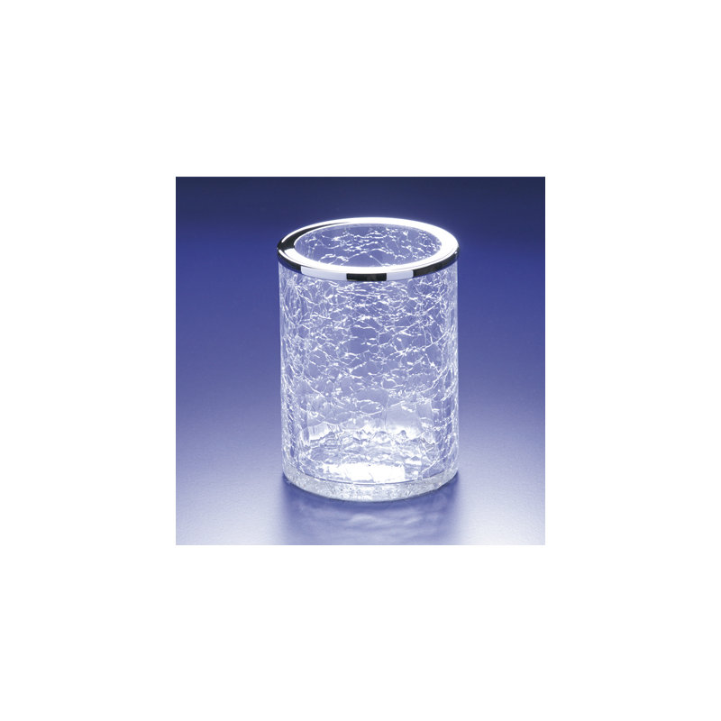 Crackled Toothbrush Holder, Chrome