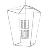 Vegas 12 - Light Lantern Geometric Chandelier with Wrought Iron Accents