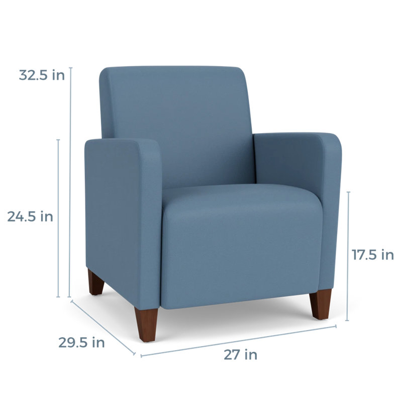 Fauteuil d'invité de réception Ravenna, Bois de noyer, Open House Quarry - bleu, Non inclus
