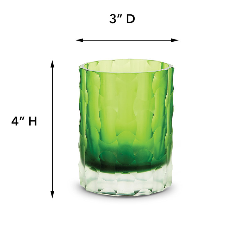 Noma 4'' H Glass Tabletop Votive Holder, Green