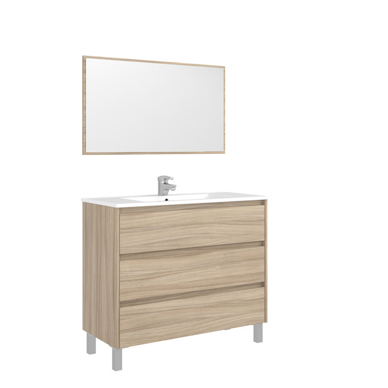 Padminie 86cm Single Bathroom Vanity Base Only in Oak, Oak