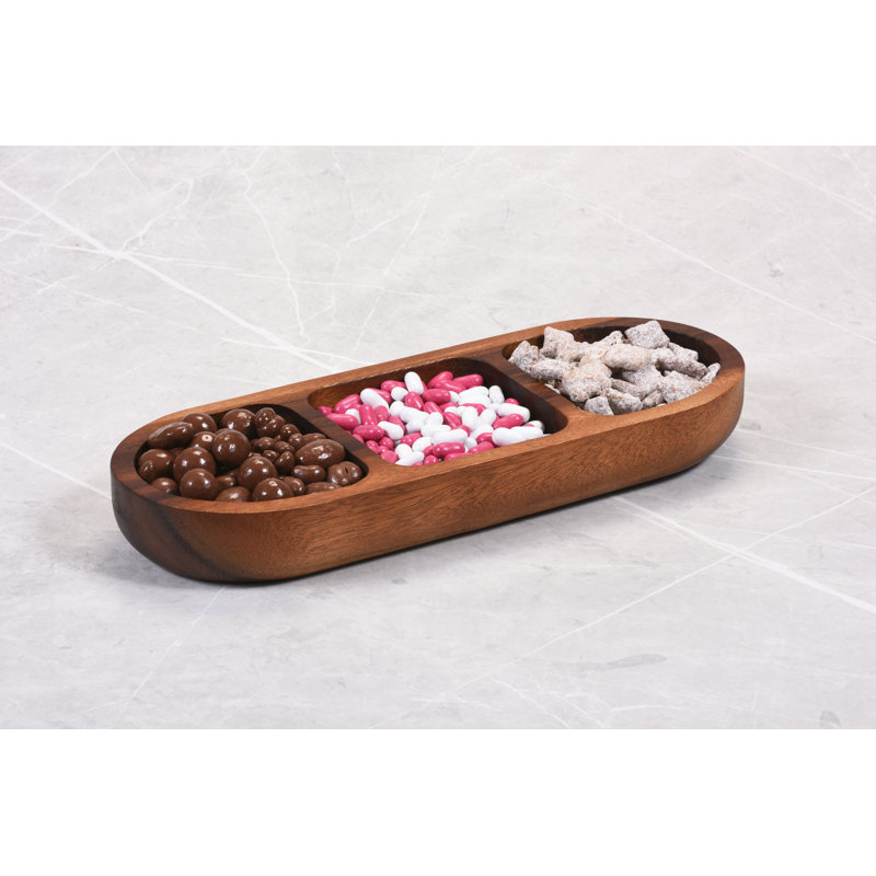 Acacia Wood Divided Serving Dish