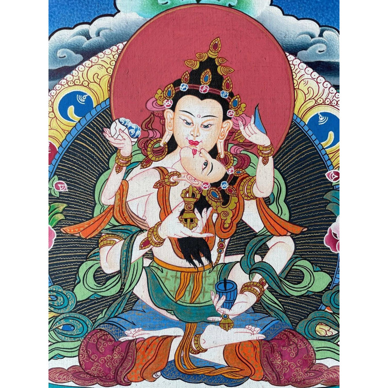 Dorjé Sempa Yab Yum Thangka (Brocadeless Thangka)