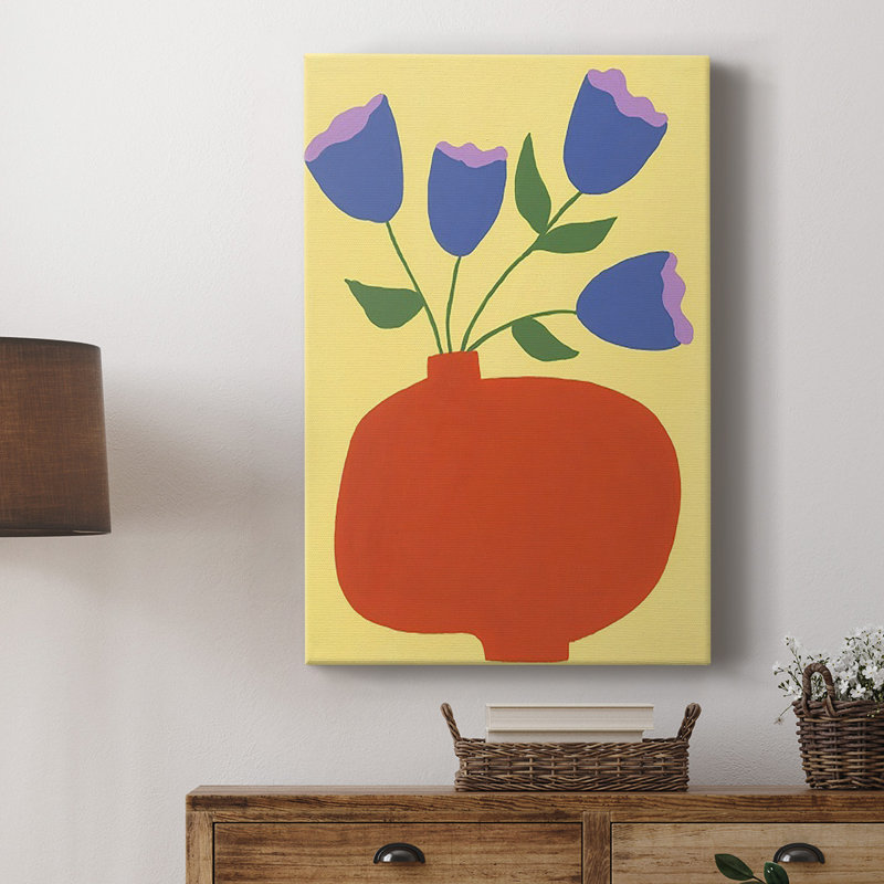 Fleurs modernes III sur toile, H 18 po x l 12 po x P 1 po
