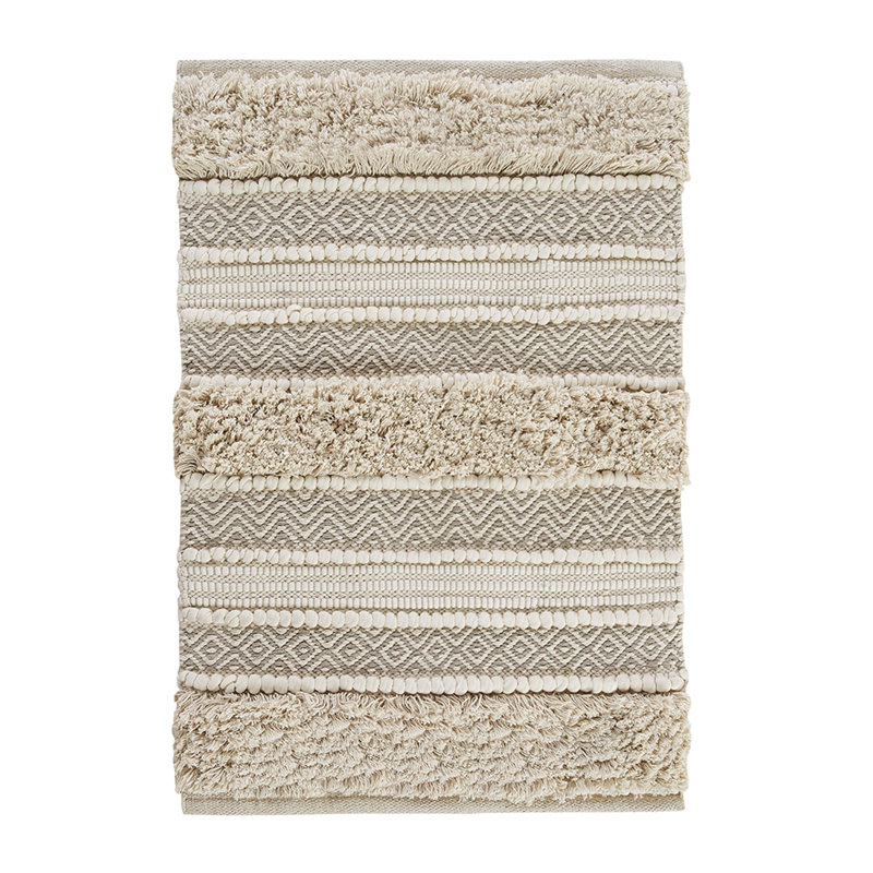 Woven Texture Stripe Bath Rug Natural 20X32, Simple - L 20 po x l 32 po