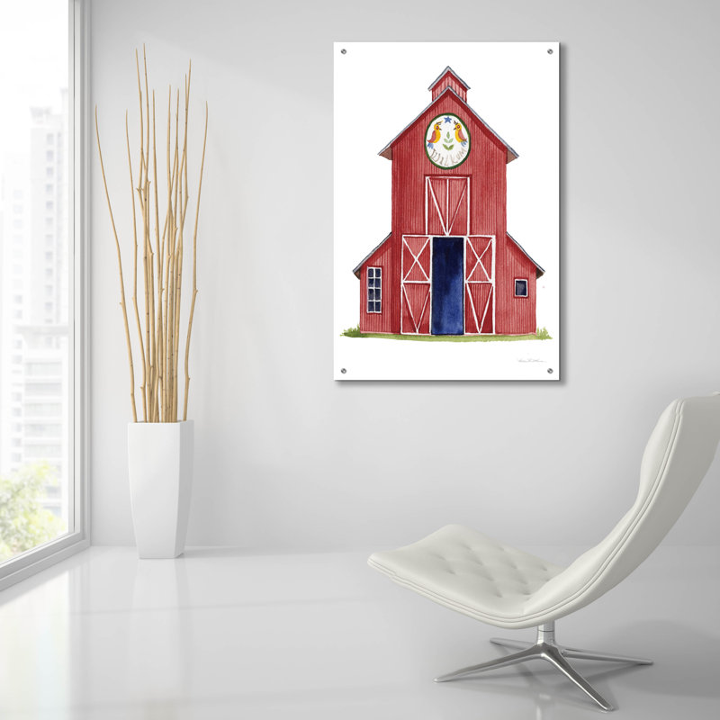  «Life On The Farm Barn Element 2» par Kathleen Parr, art mural en verre acrylique, 24 po x 36 po, H 36 po x l 24 po
