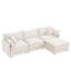 Canapé modulaire modulaire, ensemble de canapé en forme de L de 102 pouces pour le salon, canapé à 3 places confortable avec repose-pieds mobile, combinaison de bricolage, chenille-735551055