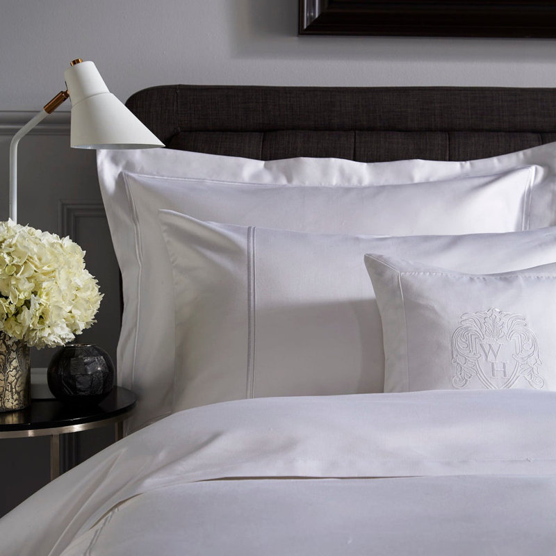 Sateen Standard Pillowcase, White/White