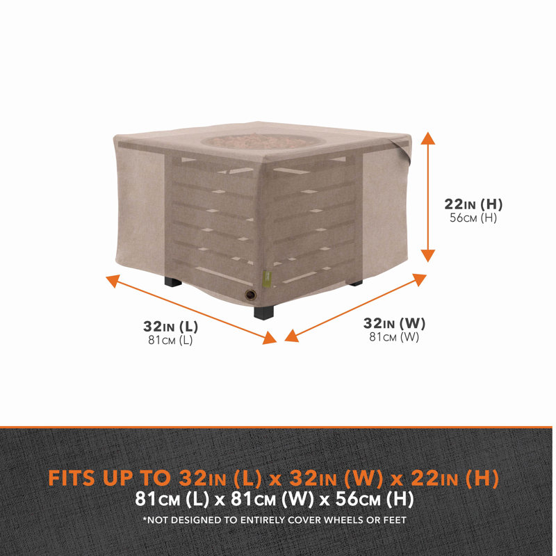 Garrison Outdoor Fire Pit Cover, Sandstone